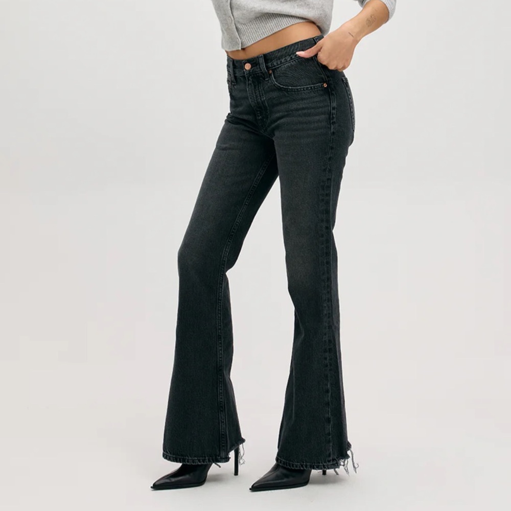 NWT Etica Women's Grey Jeans Atlanta Mid Rise Flare - Harmony